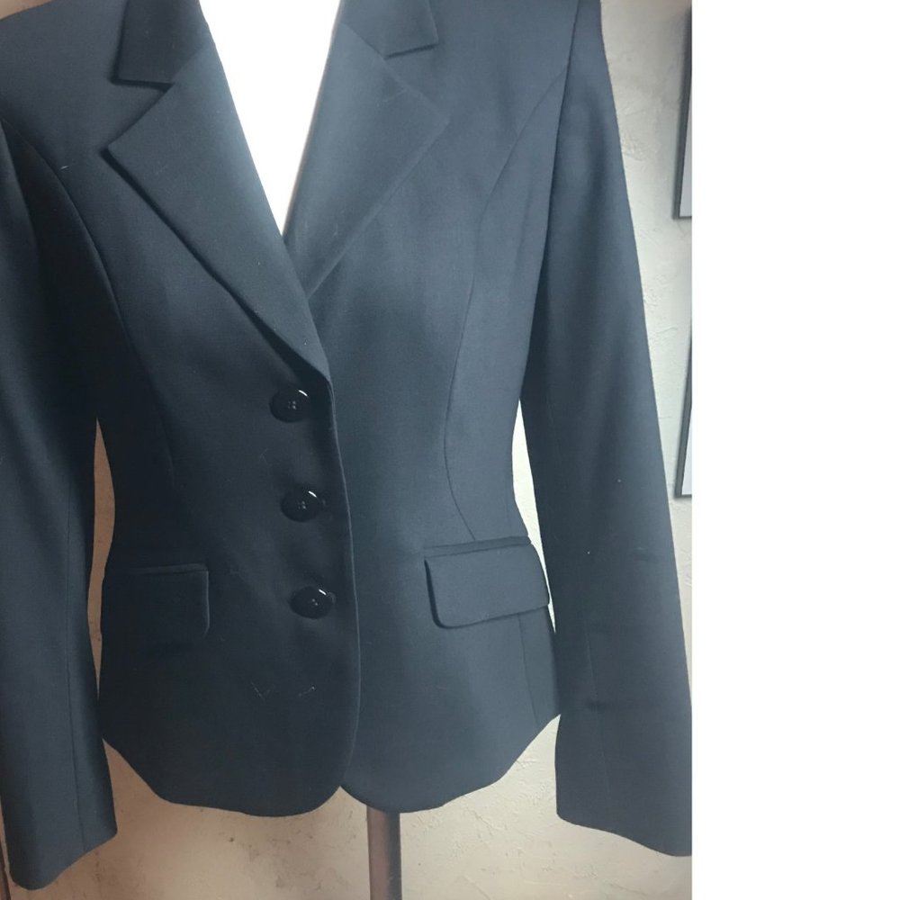 Talbots Black Fitted Wool  Blazer Size 4 - Picture 2 of 8